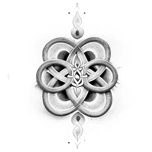 karm dhram moksha in a infinity Loop sign  tattoo design idea