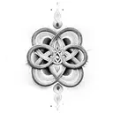 karm dhram moksha in a infinity Loop sign  tattoo design idea