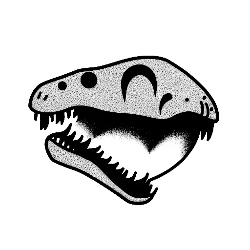 cartoon t-rex giving the sideye tattoo design idea