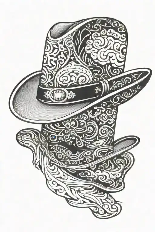 cowboy hat  tattoo design idea