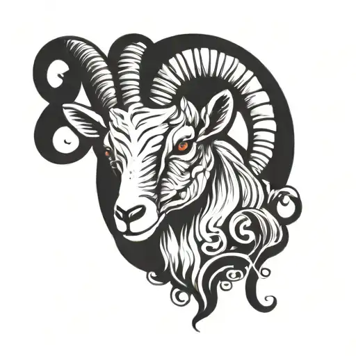 cute goat no horns tattoo design idea