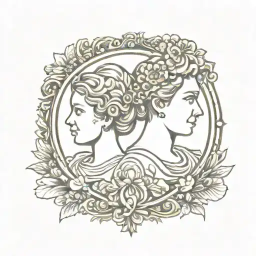 cameo portrait tattoo design idea