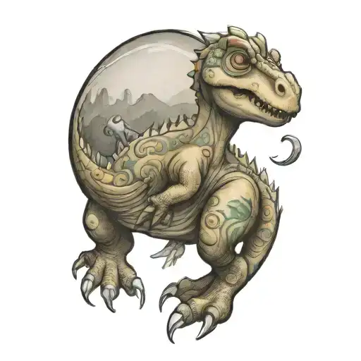 cute dinosaur tattoo design idea