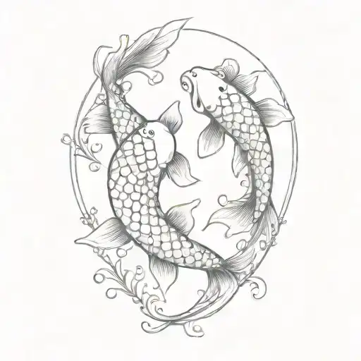 two koi fish circling each other tattoo design idea