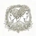 cameo portrait tattoo design idea