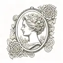 cameo portrait tattoo design idea
