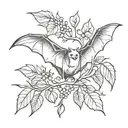 fruit bat tattoo design idea