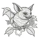 fruit bat tattoo design idea