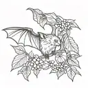 fruit bat tattoo design idea