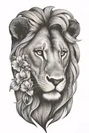 female lion tattoo design idea