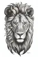 female lion tattoo design idea