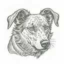 cameo dog portrait tattoo design idea
