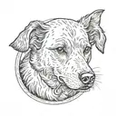 cameo dog portrait tattoo design idea