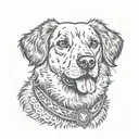 cameo dog portrait tattoo design idea
