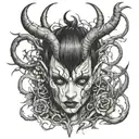 fairy with horns tattoo design idea