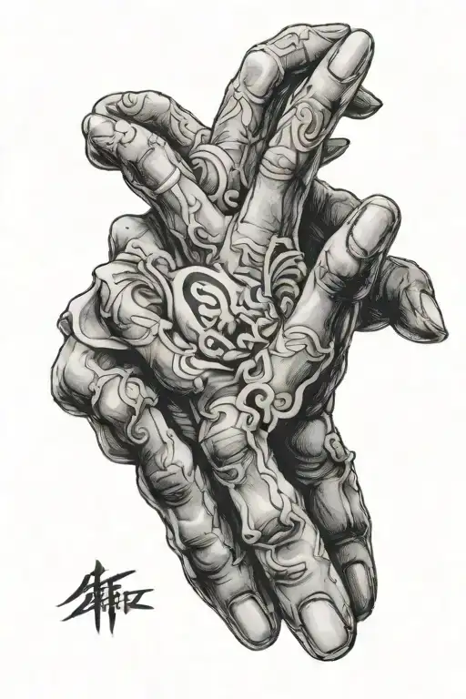 Yuta Okkotsu showing the ring finger tattoo design idea