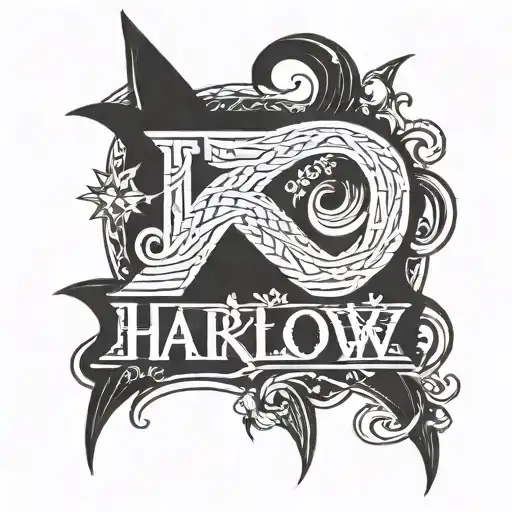 Lettering Back Harlow Road  tattoo design idea