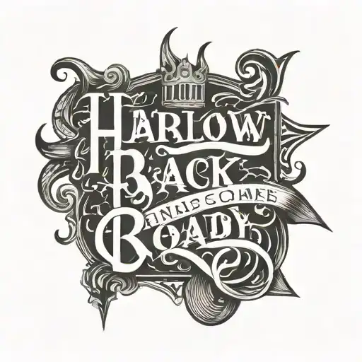 lettering Back Harlow Road road tattoo design idea