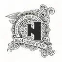 lettering Back Harlow Road   tattoo design idea