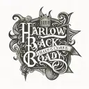 lettering Back Harlow Road road tattoo design idea