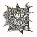 lettering Back Harlow Road road tattoo design idea