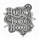lettering Back Harlow Road road tattoo design idea