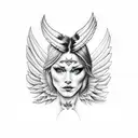 half devil half angel with wings tattoo design idea