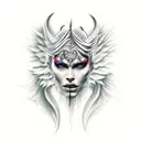 half devil half angel tattoo design idea