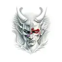 half devil half angel tattoo design idea