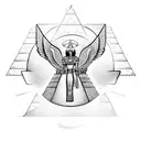 Egyptian pyramid and Mexican pyramids, Gemini, Greek goddess Athena, Viking axe tattoo design idea