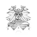 Egyptian pyramid and Mexican pyramids, Gemini, Greek goddess Athena, Viking axe tattoo design idea