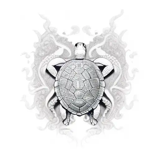 Vigitant Turtle with a Lion's courage tattoo design idea