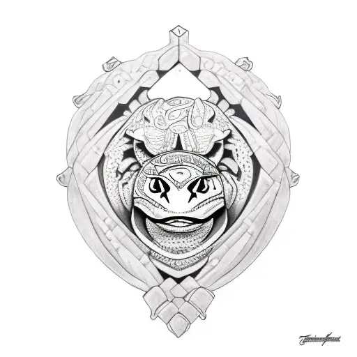 Vigitant Turtle with a Lion's courage tattoo design idea