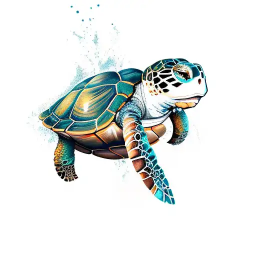 Vigitant Turtle and Lions courage tattoo design idea