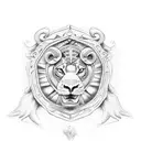 Vigitant Turtle with a Lion's courage tattoo design idea