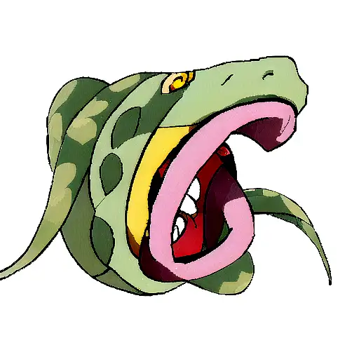 street that merges in a snake around a womans face with 3 eyes  tattoo design idea