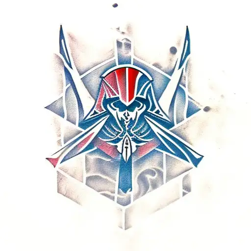 Assassin's Creed logo with bald eagle and Pepsi tattoo design idea
