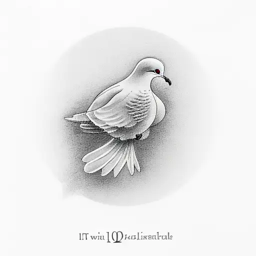 I want an image of a dove representing my father's death, and an oak tree in the background with his date of birth write tattoo design idea
