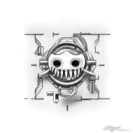 Design a key with a lock shaped like a mouth, representing the fear of speaking tattoo design idea