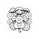 mushroom in a circular geomtric pattern  tattoo design idea