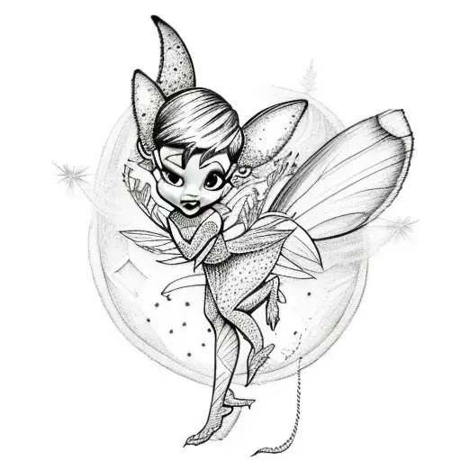tattooed tinkerbell  tattoo design idea