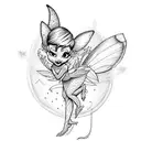 tattooed tinkerbell  tattoo design idea