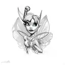 tattooed tinkerbell  tattoo design idea