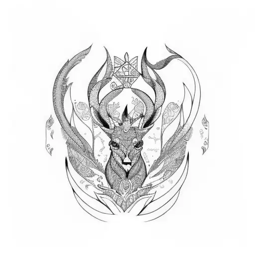 cerf avec prénom Jade Lilly Swan tattoo design idea