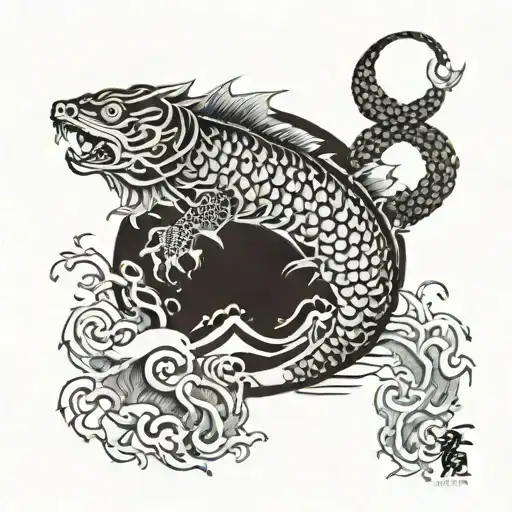 japan style tattoo, fish,bambook,tiger,samurai,dragon,fire tattoo design idea
