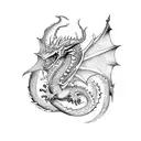 sleeve,dragon,book,sword,crown tattoo design idea