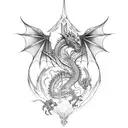 sleeve,dragon,book,sword,crown tattoo design idea