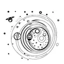 Solar system with a twist tattoo design idea