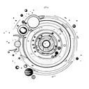 Solar system with a twist tattoo design idea