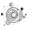 Solar system with a twist tattoo design idea